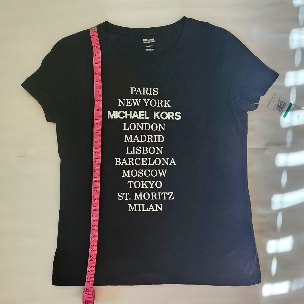 Women's Black Michael Michael Kors-Paris, NY- T Shirt. NWT - Picture 5 of 13